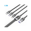 VENTION CTRWG Cotton Braided 3-in-1 USB 2.0 6A Cable - 1.5M